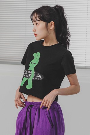 앨빈클로 래빌리언 크롭 반팔티 AST4721 (2 COLOR)