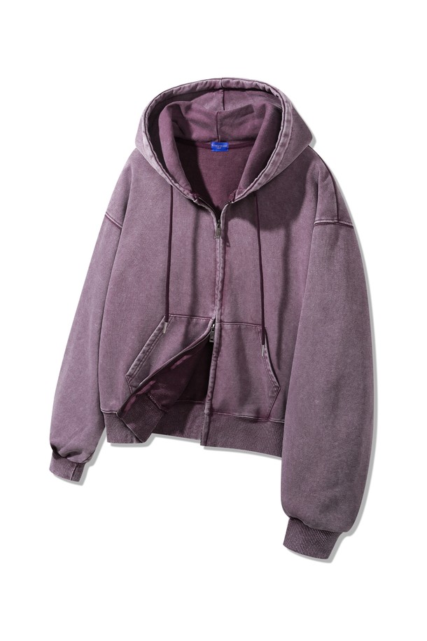 ALVINCLO - 후디 - 피그먼트 크롭 후드집업 DLX2973 (3 COLOR)