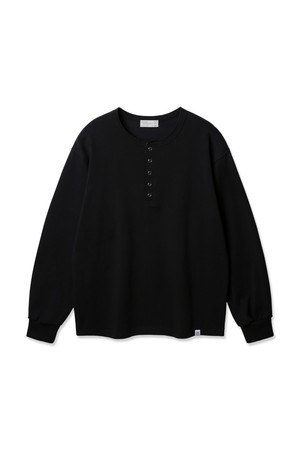 5-button snap 헨리넥 긴팔티셔츠 BK4886_블랙