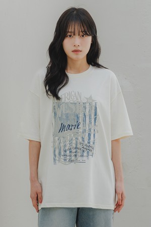 아메리칸 웨스트 오버핏 반팔티 AST4782 (4 COLOR)