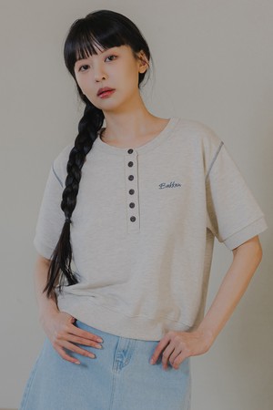 헨리넥 반팔 스웨트 셔츠 BK5957