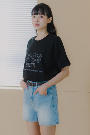 데님패치 1583 반팔 티셔츠 BK4223