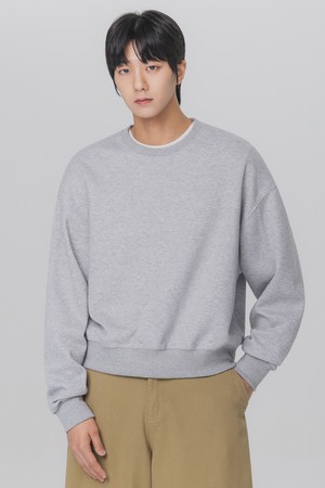 레귤러핏 세미 크롭 맨투맨 MAR314 (2 COLOR)