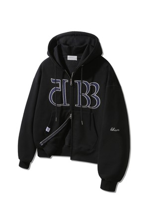 1583 Women semi crop 투웨이 후드집업 BK7992_블랙