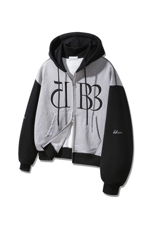 1583 Women semi crop 투웨이 후드집업 BK7992_멜란지그레이(블랙)