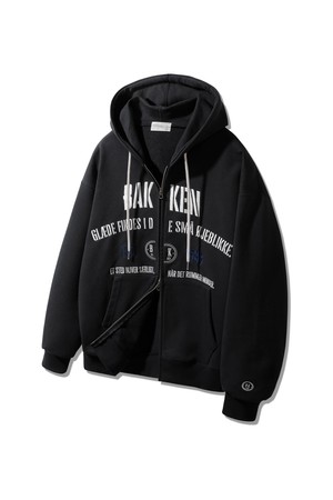 포시즌 Embroidered 투웨이 후드집업 BK7993_블랙