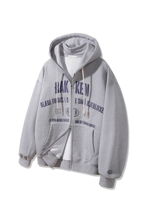 포시즌 Embroidered 투웨이 후드집업 BK7993_멜란지그레이