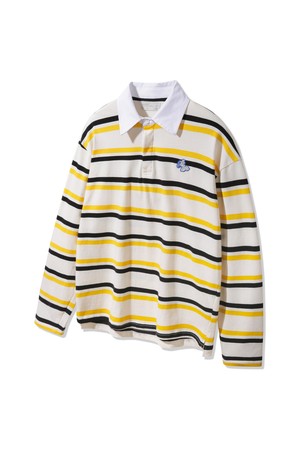 멀티 스트라이프 럭비 카라 롱 슬리브 BK7828_크림