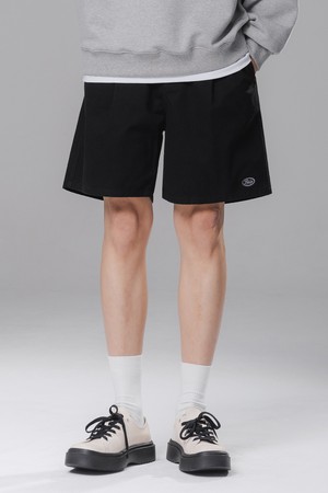 원턱 코튼 쇼츠 BK7827_블랙