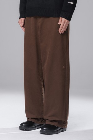Semi wide embroidered 코튼팬츠 BK7819_브라운
