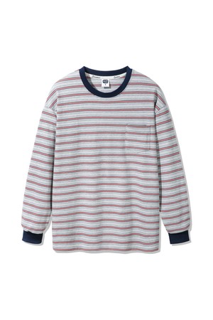 HENA 스트라이프 포켓 긴팔티셔츠 AVT949 (2 COLOR)