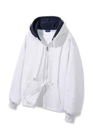 [본딩] 이중 배색 오버핏 투웨이 후드집업 DLX2990 (3 COLOR)