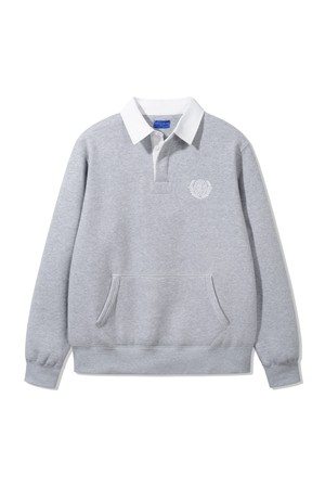 [DELUXE][기모] 헤비 웜 심플 로고 럭비 카라 스웨트셔츠 DLX2938 (4 COLOR)