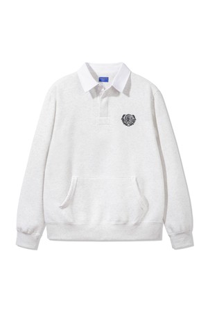 [DELUXE][기모] 헤비 웜 심플 로고 럭비 카라 스웨트셔츠 DLX2938 (4 COLOR)