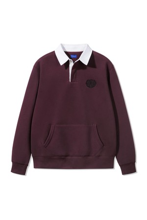 [DELUXE][기모] 헤비 웜 심플 로고 럭비 카라 스웨트셔츠 DLX2938 (4 COLOR)