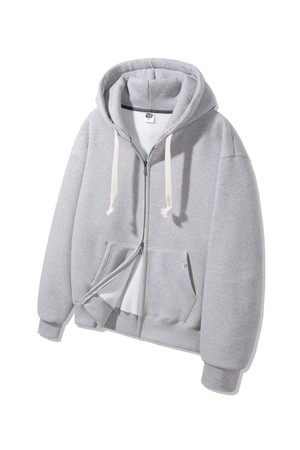 [더블코튼/기모] 무지 오버핏 투웨이 후드 집업 AZH863 (4 COLOR)