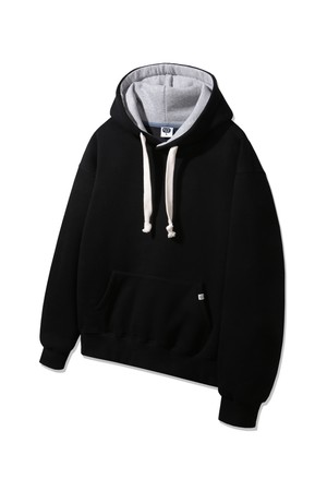 [더블코튼/기모] 후드 배색 무지 오버핏 후드티 AVH857 (4 COLOR)