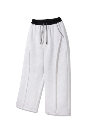 [기모] 스트링 포인트 밴딩 컬러 피치 기모 스웨트 팬츠 DLX2943 (3 COLOR)