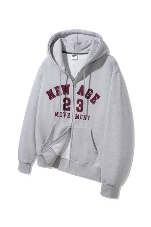 [기모] NEW AGE 패치 투웨이 오버핏 후드집업 AZH682 (2 COLOR)