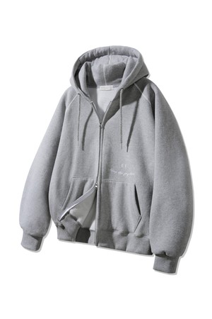 [기모] 스마일 피치 브러쉬 래글런 후드집업 BK7976_그레이