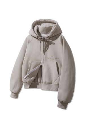 [기모] 스마일 피치 브러쉬 래글런 후드집업 BK7976_베이지