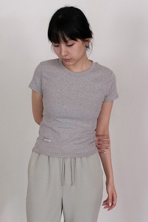 바켄 라벨 포인트 슬림핏 무지 반팔 티셔츠 BK4306 (4COLOR)