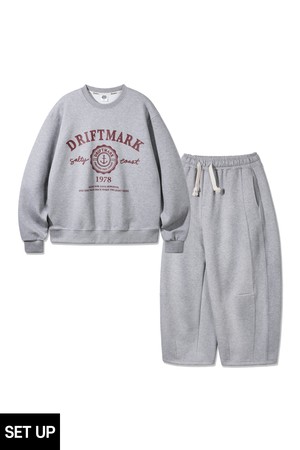 [SET] 앨빈클로 DRIFT MARK 맨투맨 9부 사이드 절개 트레이닝 팬츠 셋업