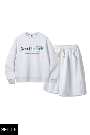 [SET] 앨빈클로 NextChapter 맨투맨 7부 원턱 와이드 트레이닝 팬츠 셋업