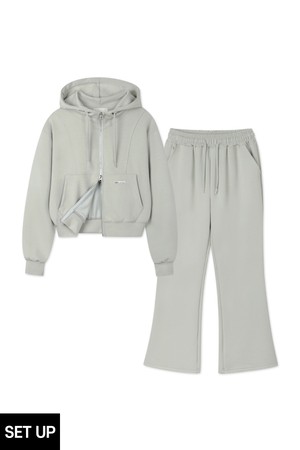 [SET] 바켄 소프트 텐션 하이넥 투웨이 후드집업 텐션 부츠컷 트레이닝 팬츠 셋업