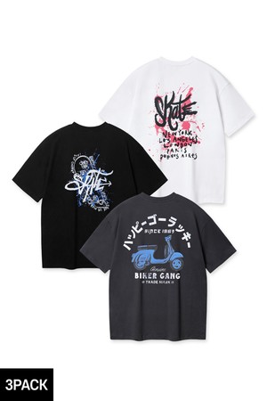 [3PACK] 앨빈클로 오버핏 스트릿 반팔티 3종 패키지