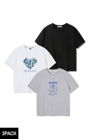 [3PACK] 앨빈클로 크롭핏 반팔티 3종 패키지