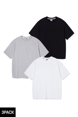 [3PACK] 앨빈클로 무지 오버핏 반팔티 3종 패키지