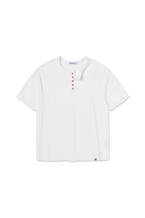 앨빈클로 골지 5버튼 헨리넥 크롭 반팔티 AST3683 (4COLOR)