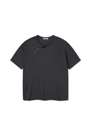 앨빈클로 사선 배색 헨리넥 크롭핏 반팔티 AST3685 (4COLOR)