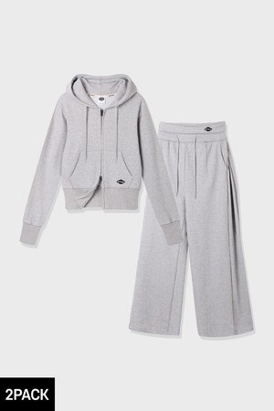 [우먼][SET] 앨빈클로 슬림 무지 후드집업 폴디드 웨이스트 트레이닝 팬츠 셋업