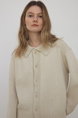 [22S/S] [Woman] Boucle Collar Cardigan (Natural)