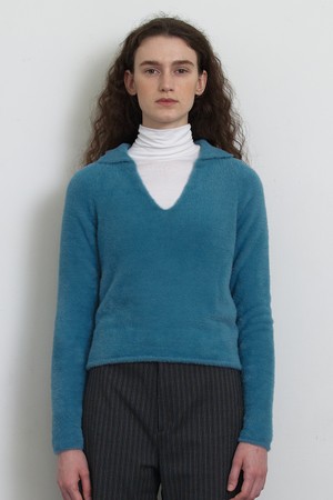 [22F/W] Hairy V Neck Collar Sweater (Soda)