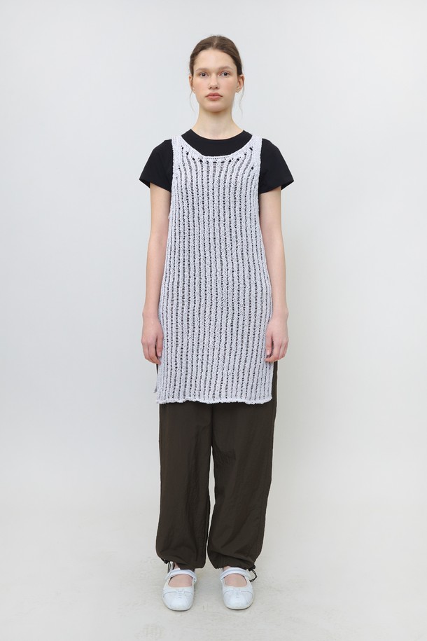 KNITLY - 민소매 원피스 - [23S/S] Net Sleeveless Onepiece (Grey)