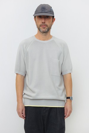 [23S/S] [Men] High Guage Pocket Knit Top (Light Grey)