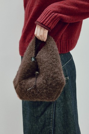 [23F/W] Brushed Alpaca Knit Mini Bag (Brown)