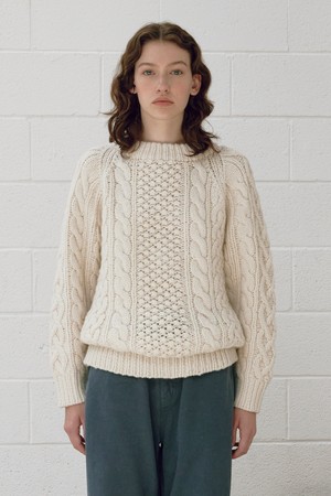 [23F/W] Handmade Wool Vintage Sweater (Ivory)