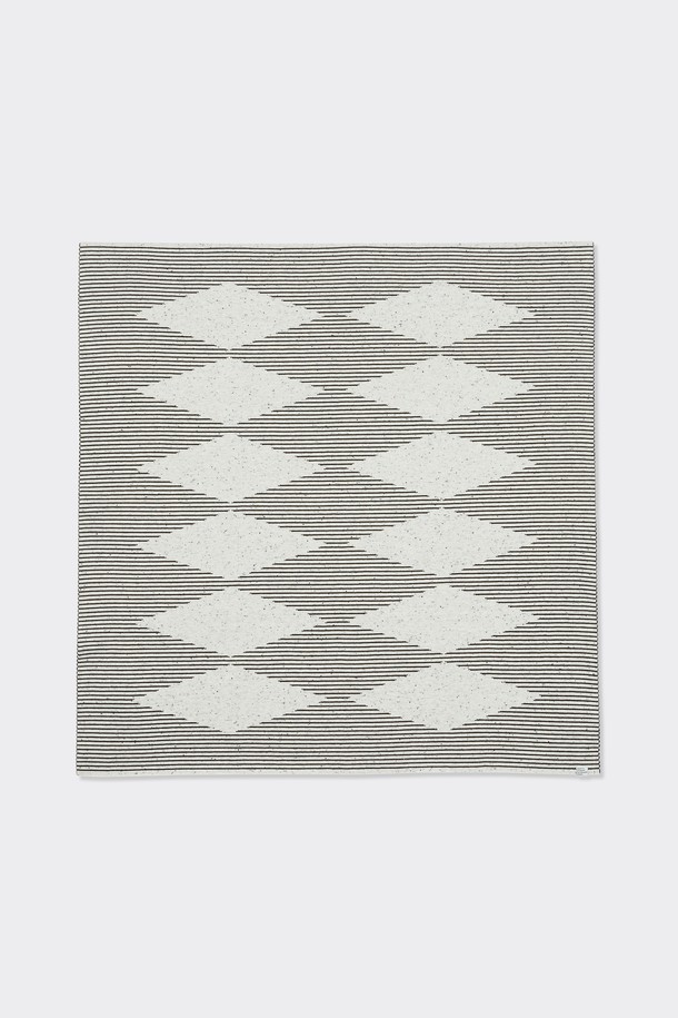 KNITLY - 홈패브릭 - [24S/S] Picnic Knit Blanket (Argyle_Brown/Oreo)