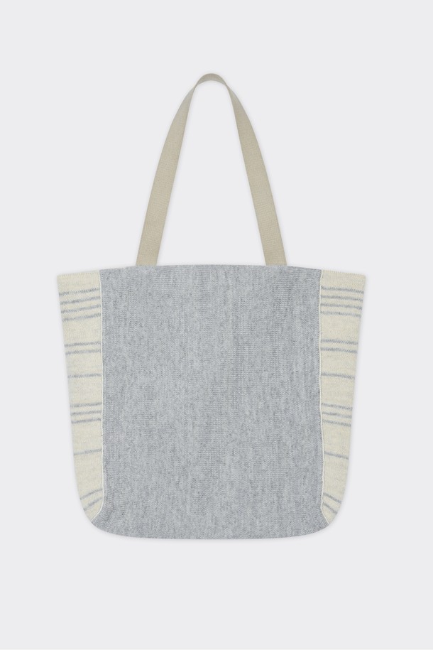 KNITLY - 토트백 - [24F/W] Reversible Wool Knitting Tote Bag (Ivory/Grey)