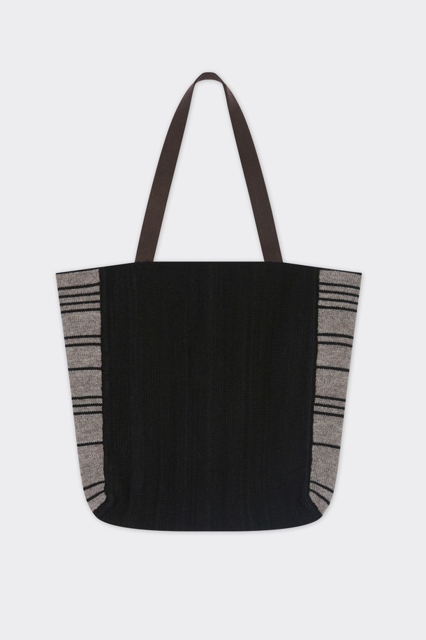 KNITLY - 토트백 - [24F/W] Reversible Wool Knitting Tote Bag (Beige/Black)