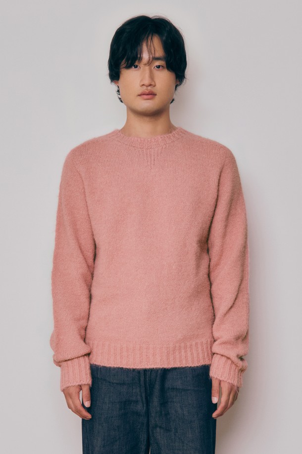 KNITLY - 스웨터 - [24F/W] [Men] Whole Garment Wool Sweater (Pink)