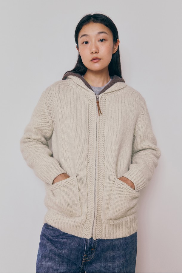 KNITLY - 스웨터 - [24F/W] [Women] Heavy Wool Cowichan Cardigan (Ivory)