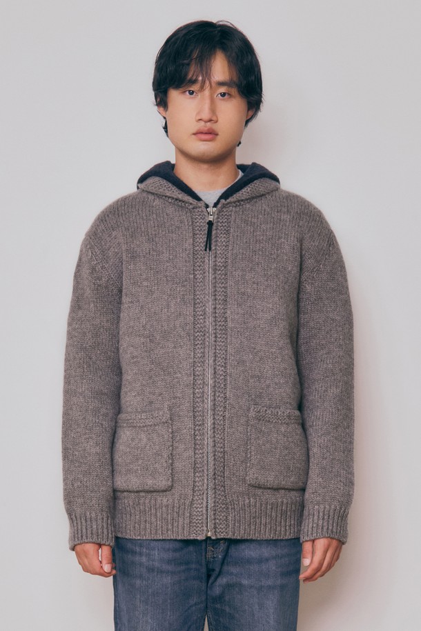 KNITLY - 스웨터 - [24F/W] [Men] Heavy Wool Cowichan Cardigan (Stone Beige)