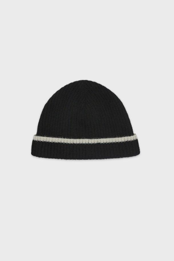 KNITLY - 모자 - [24F/W] Fox Line Beanie (Black)