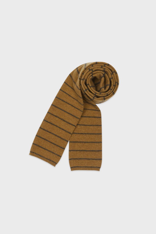 KNITLY - 스카프/머플러 - [24F/W] Super Fine Wool Stripe Muffler (Camel)