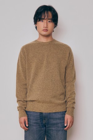 [24F/W] [Men] Super Fine Wool Melange Wholegarment Knit Top (Camel)